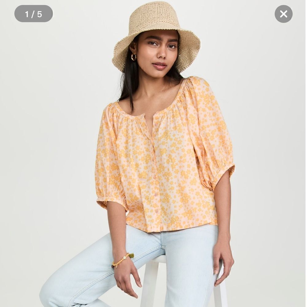 Sundry Ditsy Puff sleeve Blouse 100% Cotton